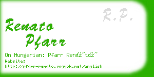 renato pfarr business card